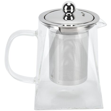 Transparent Glass Teapot with Removable 304 Stainless Steel Filter Tea Kettle for Home Office550ml (1/5)