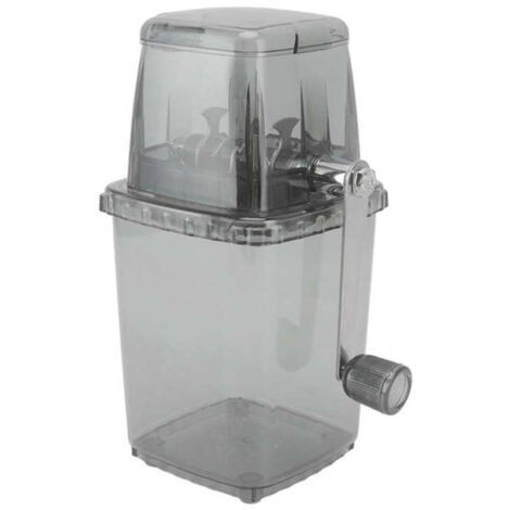 Portable Ice Crusher 1.25L Hand Cranked DIY Manual Shaved Ice Chopper Machine for Home Outdoor Camping Use Transparent Black