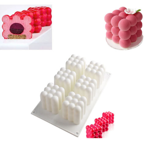Magical Cube Cake Mold 6 Cavities Silicone Mousse Mold Dessert Baking Tool (1/5)