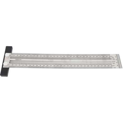 Ultra Accurate Marking T Ruler Stainless Steel Woodworking Scribing T Ruler High Accuracy Carpenter Mark T Ruler Measuring Tool 300mm (1/5)