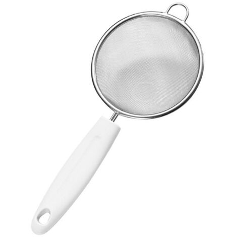 Fine Mesh Skimmer Spoon Stainless Steel Fine Mesh Food Strainer Kitchen Frying Tool for Oil Filter Skimming Grease Foam Large (1/5)