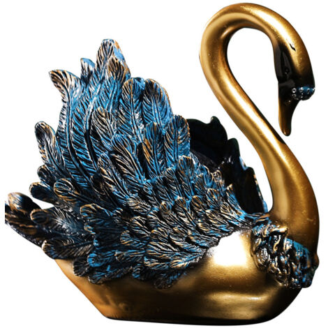 Swan Ornament Resin Flat Bottom Vivid Feather Modern Delicate Swan Sculpture Study Decoration Type B (1/5)