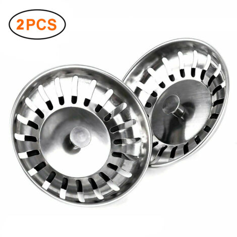 2PCS Stainless Stee Kitchen Sink Stopper Sink Strainer Durable Antifouling Sink Filter Kitchen Drain Stopper (1/5)