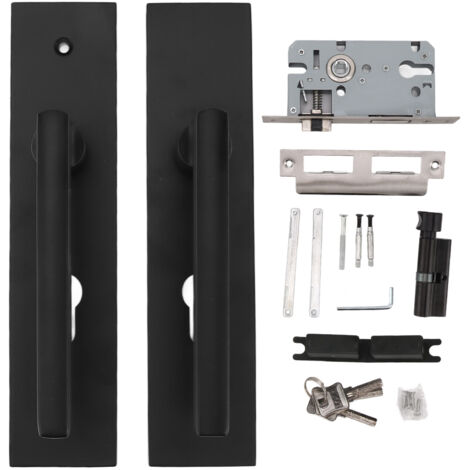 Aluminum Alloy Door Handleset Easy To Install Black Universal Comfortable Grip Door Locksets for Door (1/5)