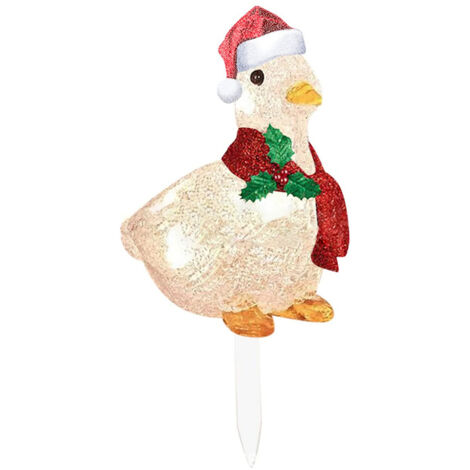 Duck with Scarf Decor Lights Flat Garden Sculpture Ornaments for Lawn Yard Holiday Christmas Decorations (1/5)