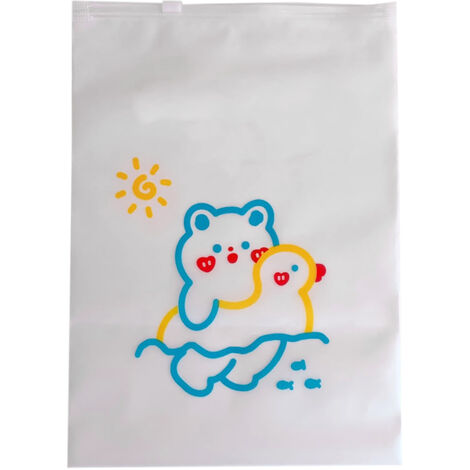 Clothes Packaging Bag Cute Bear Pattern PE Transparent Sealed Clothing Zipper Bags Pouch for Travel Clothes Shoes Cosmetics (1/5)