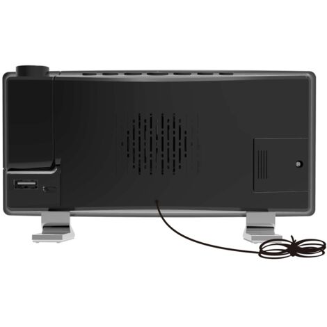Projection Alarm Clock 8 Inch LED Curved Screen FM Radio Clock with 2 Alarm Sounds (1/5)