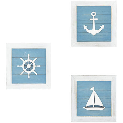 Ocean Theme Beach Wall Decor 3D Wall Art with Starfish Seashell Sand Dollar Vintage Beach Home Bathroom Decor (1/5)