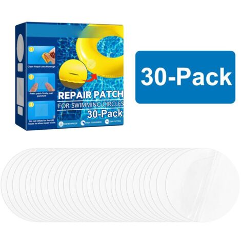 30Pcs Swimming Ring Restore Patch DIY Waterproof Self Adhesive Repair Patches for Outdoor Tent Inflatable Beds (1/5)