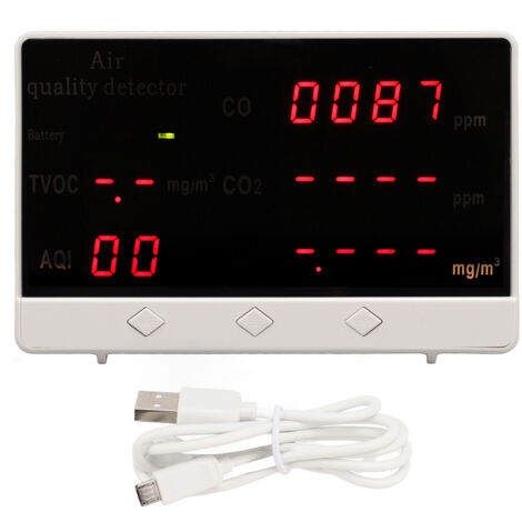 5V Air Quality Detector Full Color Large Screen Indoor Pollution Tester for CO CO2 HCHO TVOC Gas Detector (1/5)