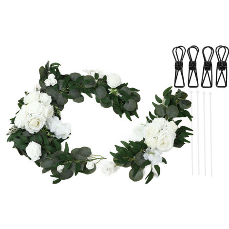 2 Set Wedding Floral Decorations Rose Shape Lifelike Vivid Color Odorless Welcome Flower Decorations 18063 BS (1/5)