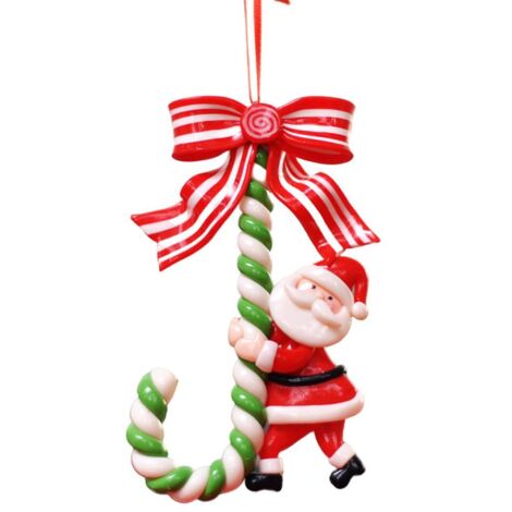 2021 Christmas Ornaments with Lanyard Santa Claus Snowman Deer Pendant Xmas Tree Pendant Gift for Friends and Family (1/5)