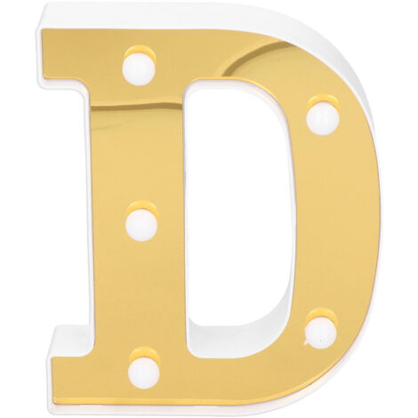 DShape Light Indoor English Alphabet Letter Lamp for Wedding Christmas Birthday Party Warm White (1/5)