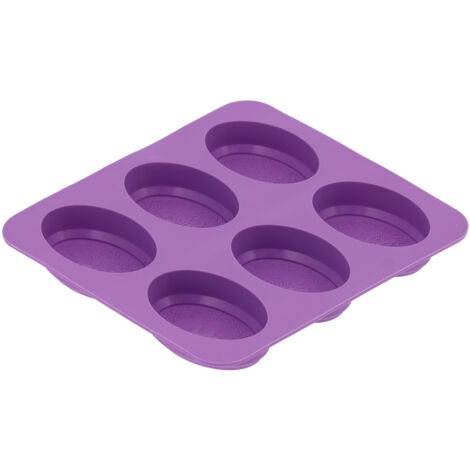 6-Grid Originality Pattern Mold Silicone Hand Made Soap Cake Mold for Home Bakery(Oval ) (1/5)