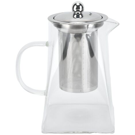 Transparent Glass Teapot with Removable 304 Stainless Steel Filter Tea Kettle for Home Office950ml (1/5)