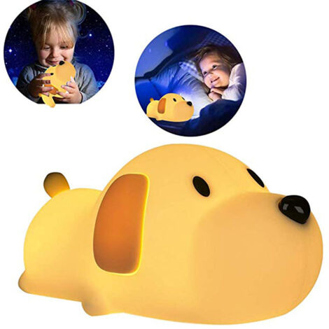 Kids Dog Shape LED Night Light Soft Silicone LED Lamp with Sensitive Touch Control Baby Nursery Lamp with Warm Cool White Dual Lighting Modes (1/5)