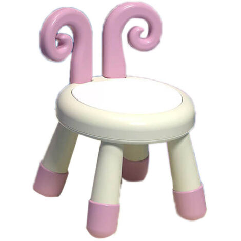 Children's Stools Thicken with Sound Device Anti Slip Kids Small Back Chair for Kindergarten Home Yellow and Pink Sheep (1/5)