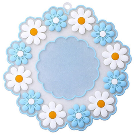 Heat Insulation Cup Mat Waterproof Grease Proofing Silica Gel Blue Daisy Heat Insulation Cup Pad for Kitchen S (1/2)