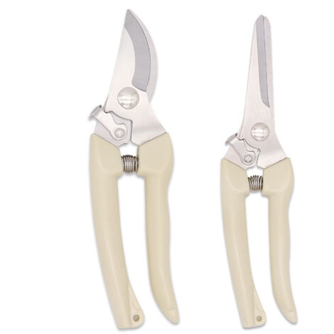 2PCS Garden Pruning Shears Garden Hand Pruner Shear with Curved Blade and Bypass Pruning Shear (1/5)