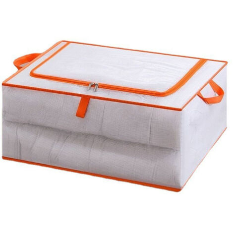 Clothes Storage Bag Large Capacity Transparent Waterproof Zipper Rectangle Storage Container for Blankets Comforters M 55x40x20cm (1/5)