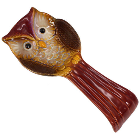 Ceramic Crafts Heat Resistant Spoon Holder Owl Spoon Rack Kitchen Supplies (1/5)