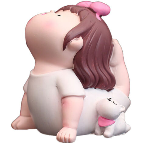 Yoga Girl Figurine Cartoon Lovely Cute Fashionable Decoration Yoga Pose Girl Ornament for Car Type D (1/5)
