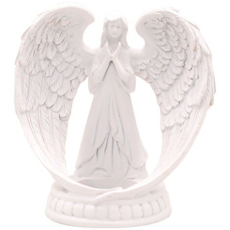 Prayer Angel Candlestick Pure White Wing Angel Prayer Statue for Living Room Dining Room Wedding Decoration Large with 7x7.5cm Candle (1/5)