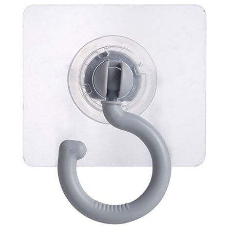 Adhesive Hook 360 Degree Rotating Seamless Hook Stable Plastic Coat Hook for Bathroom Dormitory Closets (1/5)