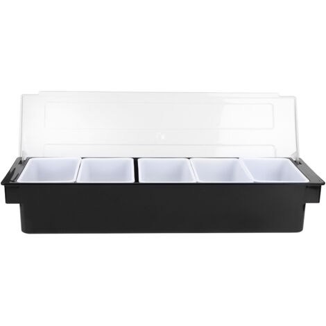 Seasoning Box with Lid Bar Condiment Holder Fruit Case Dispenser Milk Tea Shop Accessory5 Compartment (1/5)