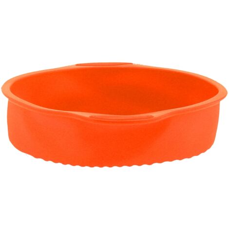 9in Round Silicone Cake Mold Pan NoStick Bread Baking Pan for Home Kitchen Bakery(Orange ) (1/5)
