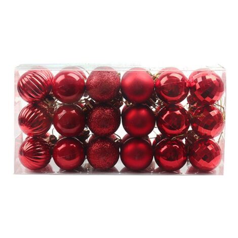 36pcs/set 4CM Christmas Baubles Christmas Tree Decoration Shatterproof Christmas Plastic Balls Ornaments for Anniversaries and Parties Decor (1/5)