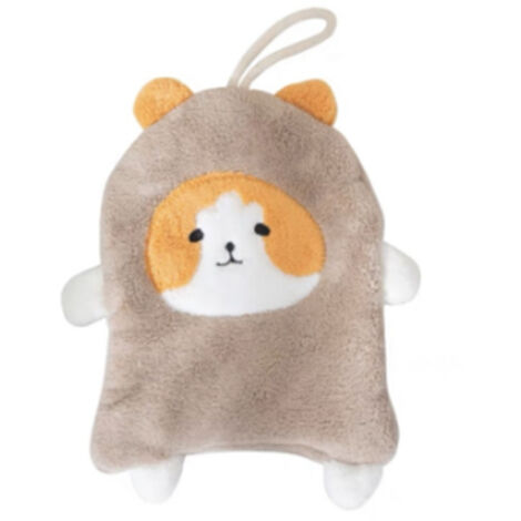 Towel Dog Pattern Coral Fleece Strong Water Absorption Fast Drying Hanging Hand Towel Brown (1/5)