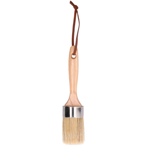 2in Round Brush Chalk Paint Brush with Wooden Handle Painting and Waxing Tool for Furniture Home Decoration (1/5)