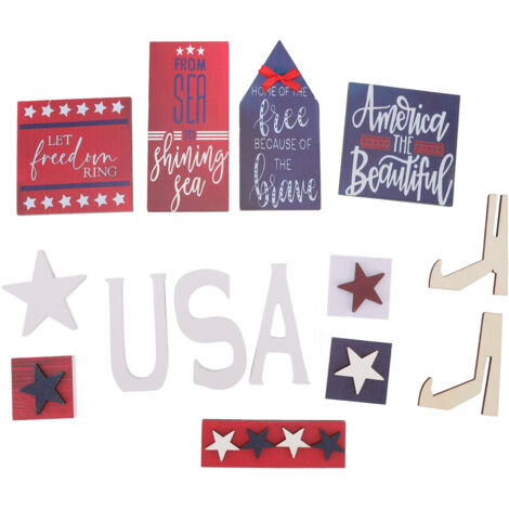 Independence Day Wooden Decoration Beautifully Designed Vibrant Colour Sturdy Patriotic Tray Wooden Ornament Type 6 (1/5)