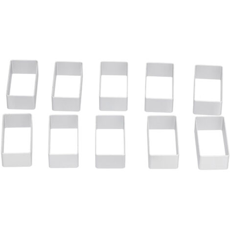 10Pcs/Set Stainless Steel Moon Cake Mold Set Cookies Biscuits Cutter DIY Baking Mold SetLarge Rectangle (1/5)