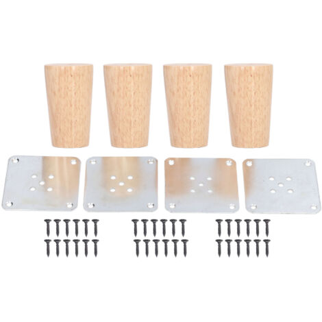 Furniture Legs Round Solid Wood Couch Sofa Table Legs Replacement for Armchair Cabinet Chair (1/5)