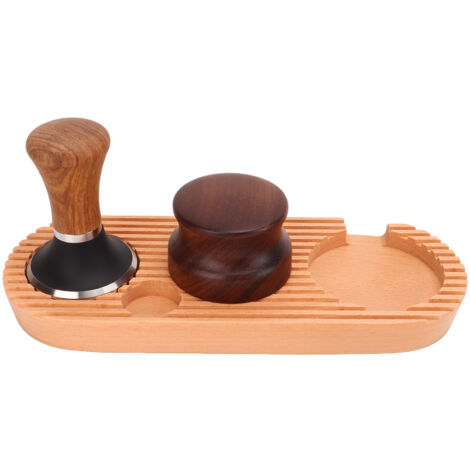Coffee Tamping Set Wooden Handle Antiskid Coffee Tamper Distributor Station Kit for Kitchen S Base 53mm/2.1in (1/5)