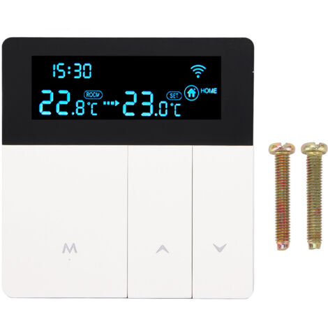 3A Smart Thermostat LCD Color Screen High Accuracy Programmable Thermostat Water Heating Boiler Heating for Home Shopping Mall AC90‑240V White WiFi (1/5)