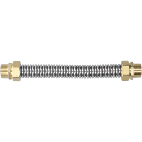 G3/4 Male Thread Air Conditioner Connecting Pipe Stainless Steel Corrugated Hose for Fan Coil Water Heater 25cm