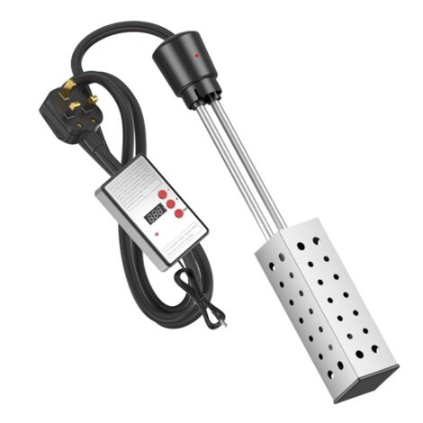 Electric Immersion Heater Bucket Water Heater Household High Power Submersible Pool Bathtub Heater with Thermostat Auto Shutoff (1/5)