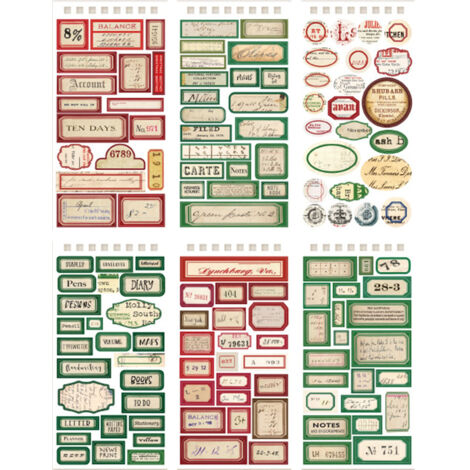 12Pcs Planner Stickers Sheet Retro Style Decorative Planner Stickers for Journal Calendar Scrapbook Style 3 (1/5)