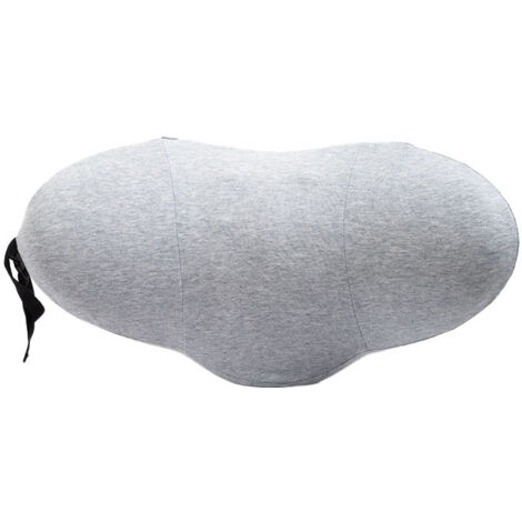 Lumbar Support Pillow Cotton Memory Foam Ergonomic Curve Fit Spinal Massage Spots Waist Support Lower Back Pillow Light Gray 49x27x13.5cm/19.3x10.6x5.3in (1/5)