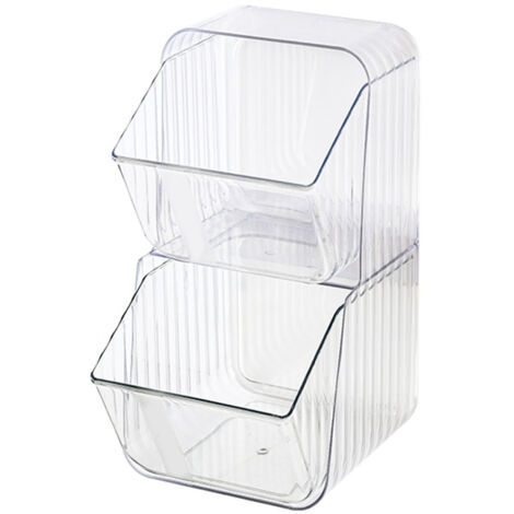 Food Storage Bin Organizer Plastic Packet Organizer For Snacks Tea Bags Instant Coffee Cosmetics Lipstick Storage Transparent White Free Size (1/5)
