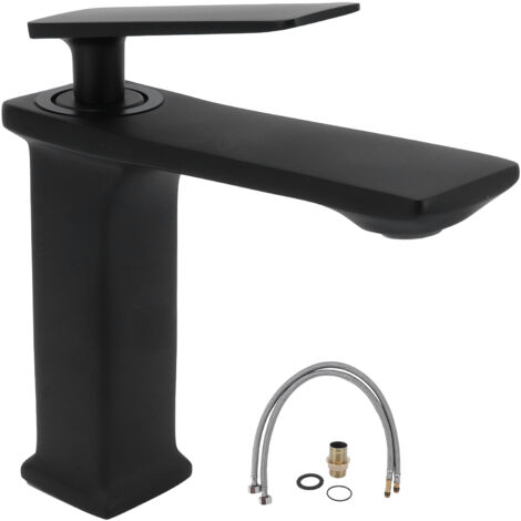 Copper Faucet Hot Cold Mixing Water Tap Wash Basin Tap with Single Hole Long Handle for BathroomG9/16 (1/5)