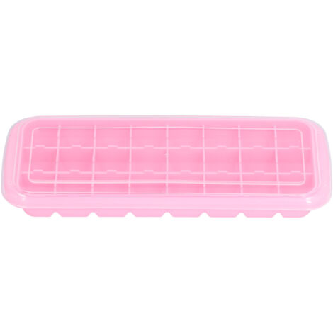 24‑Grids Ice Cubes Tray with Lid Food Grade Silicone DIY Ice Mold Tray for Home Bar UsePink (1/5)