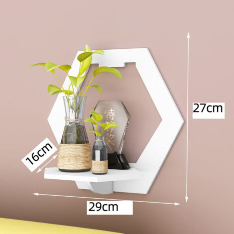 Wall Mobile Phone Charging Bracket Punch Free Rack Living Room Decoration Partition Hanger Sexangle (1/5)