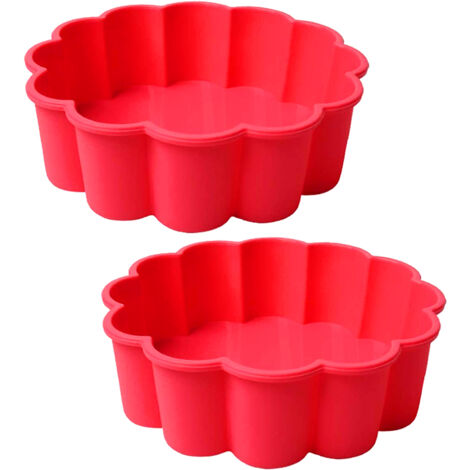 2Pcs Round Silicone Quiche Dish Cake Pans Non Stick Baking Dish Pans (1/5)