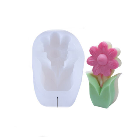 Handmade 3D Silicone Flower Mold Environmentally Friendly Flower Shaped Silicone Mold for DIY Crafts 76x115x39mm (1/5)