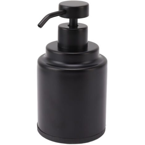 Stainless Steel Soap Dispenser Manual Liquid Pump Hand Press Bottle for Shampoo Shower Lotion Black Circular 300ML (1/5)