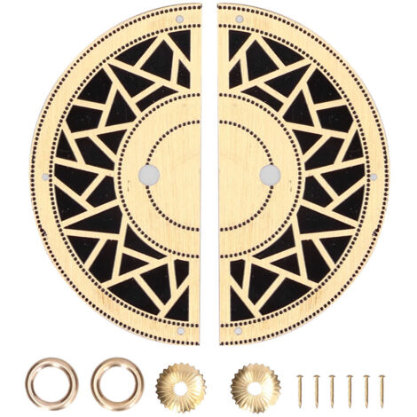 Chinese Antique Cabinet Handle Brass Circular Plaid Bookcase Knob for Wardrobe Door Window (1/5)